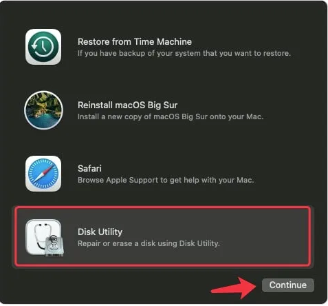 mac recovery mode options