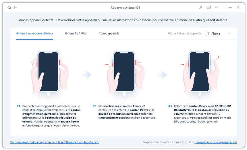 entrer en mode dfu iphone reiboot