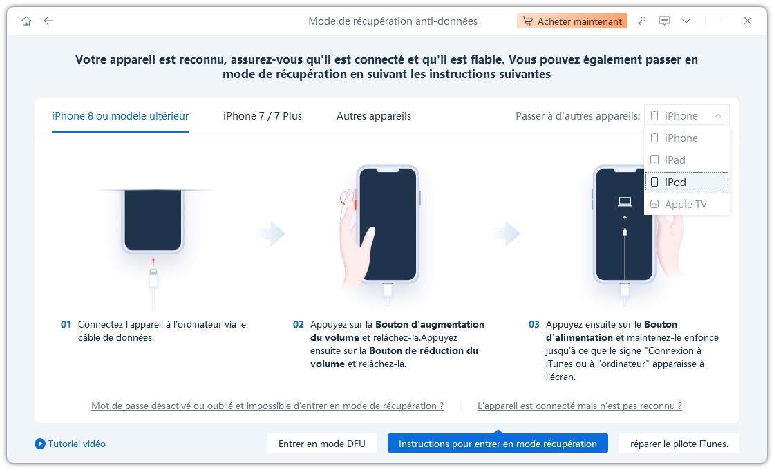 enter recovery mode instructions