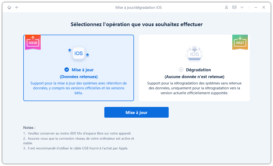 mis a jour ios 19