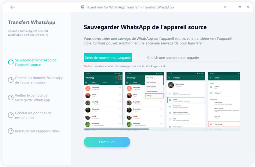 créer un sauvegarde whatsapp sur android