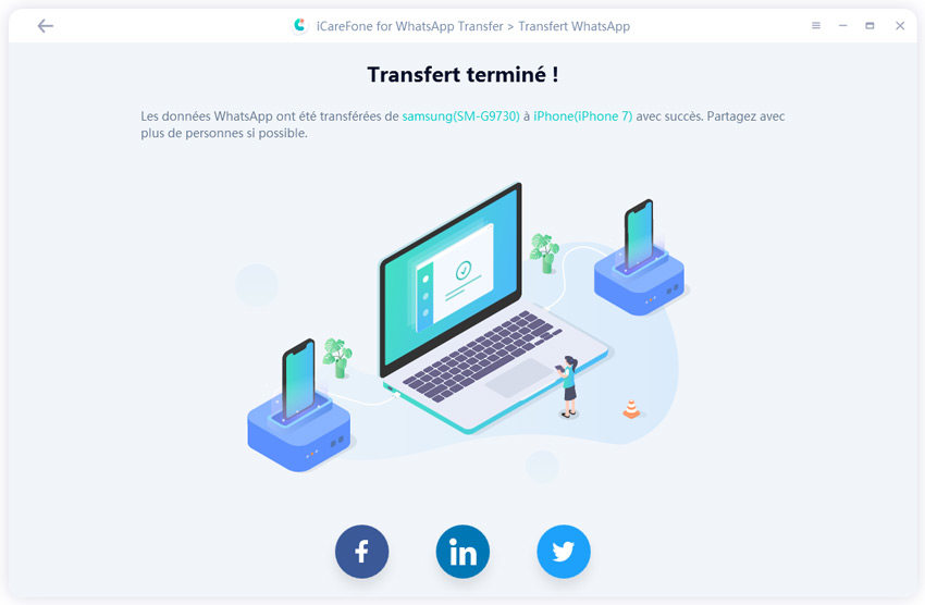 Transfer WhatsApp Samsung vers Samsung