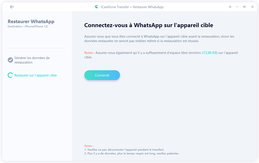 guide icarefone transfer - restaurer whatsapp google drive iphone
