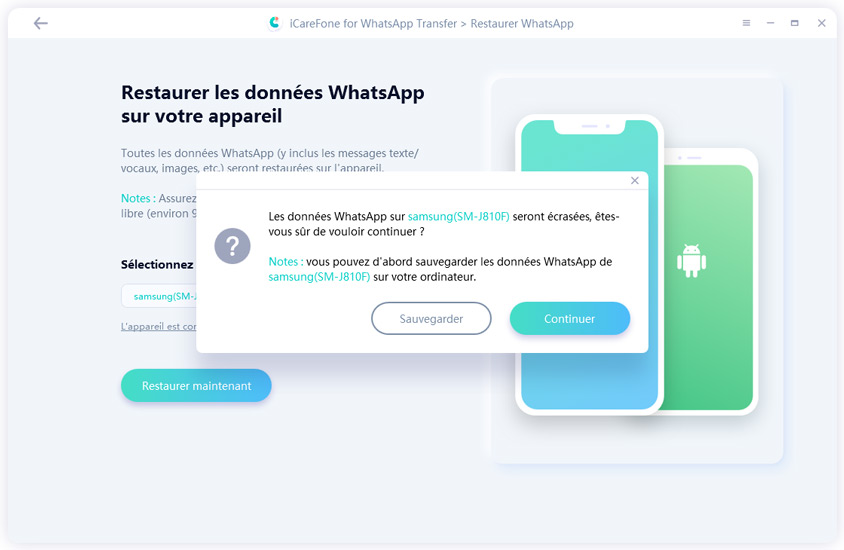 données whatsapp sur samsung écrasées - guide