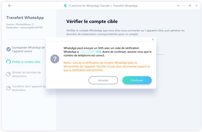 vérifier de nouveau vore compte whatsapp