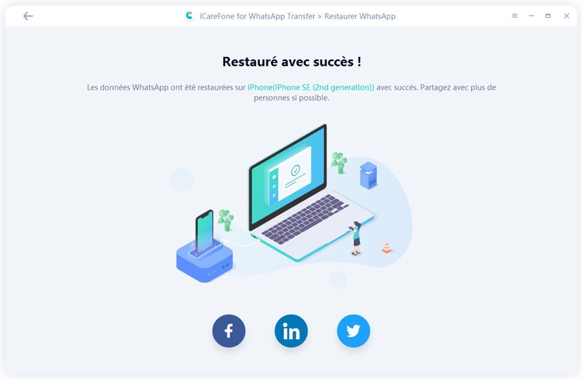 restaurer données whatsapp avec succès