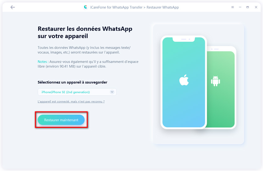 le programme restaure la sauvegarde whatsapp - guide