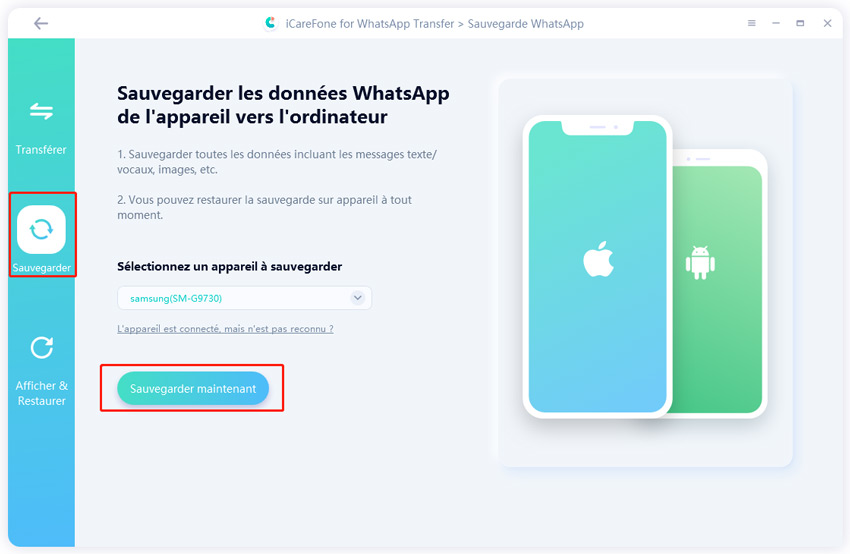maintenant suavegarder whatsapp sur android