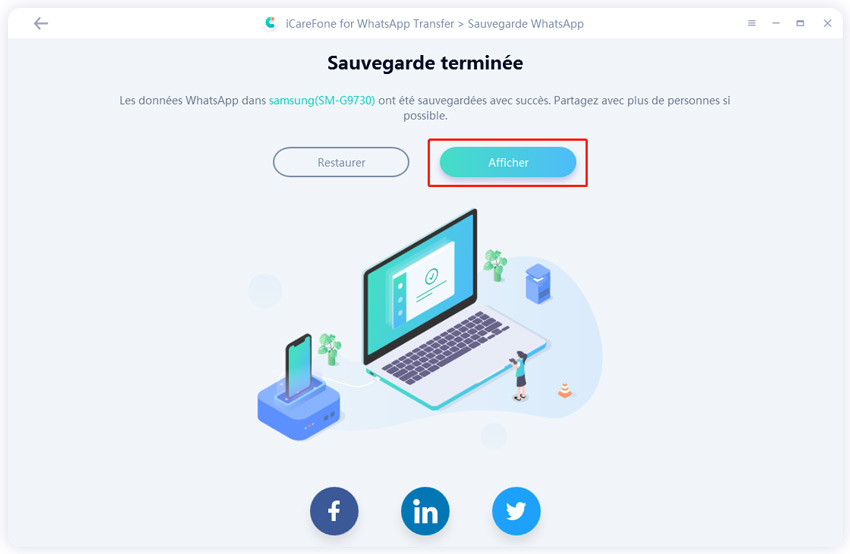 sauvegarder whatsapp android avec succès