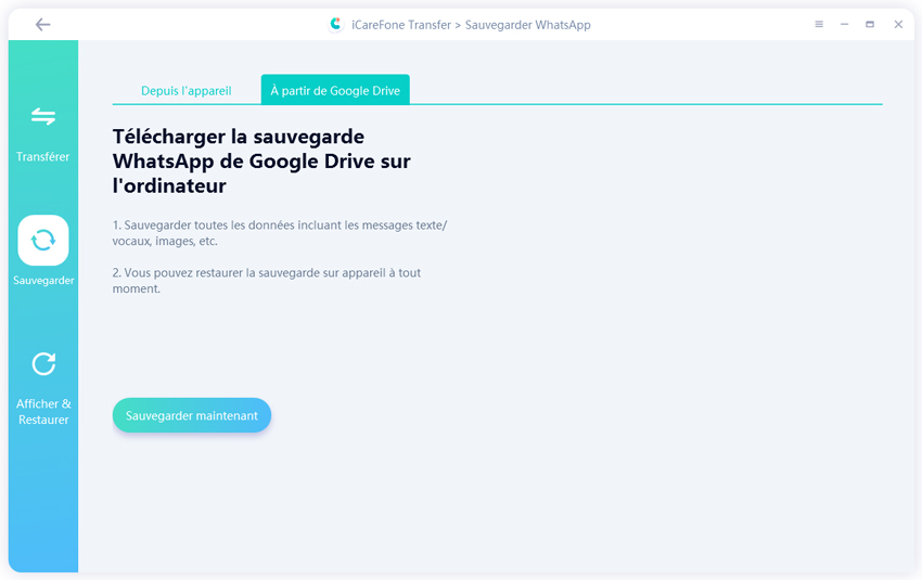 sauvegarder whatsapp google drive