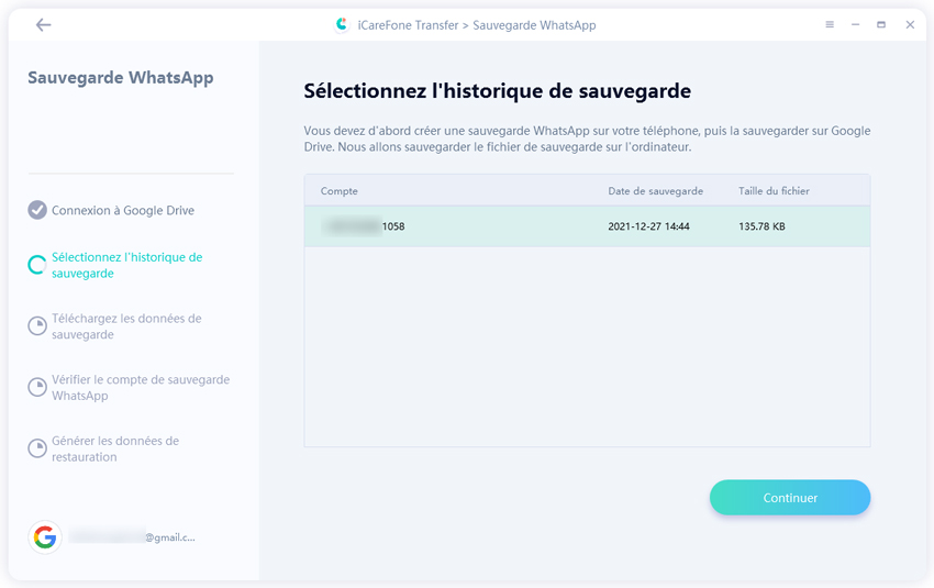 guide icarefone transfer - restaurer sauvegarde whatsapp google drive vers iphone