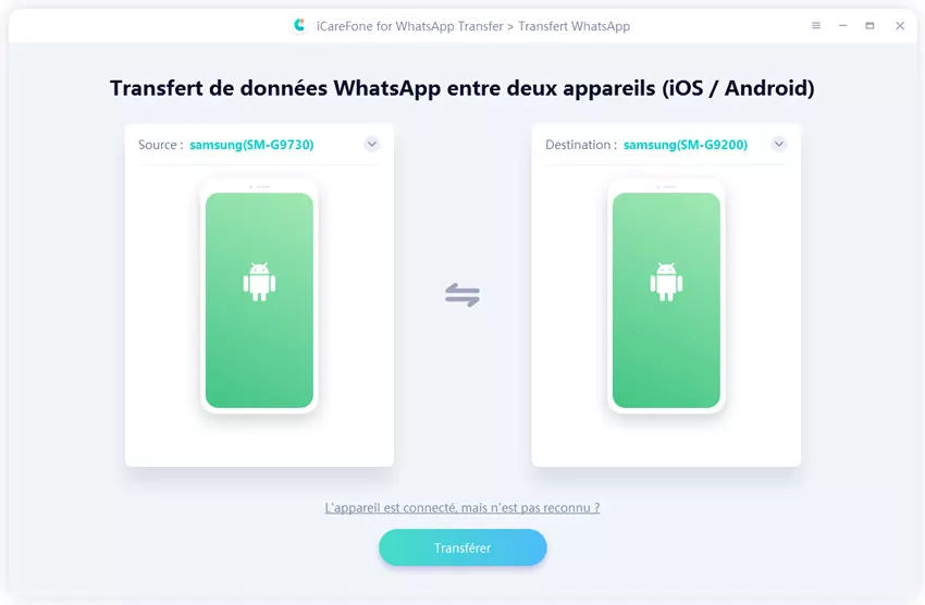 guide pour tranférer whatsapp entre deux appareils android