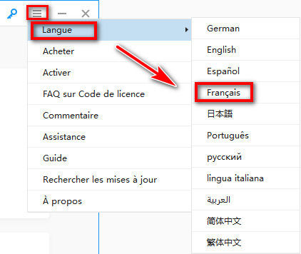 guide changer langue ultdata