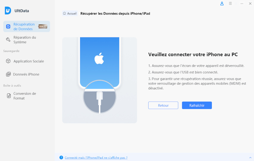 connecter l'appareil iOS