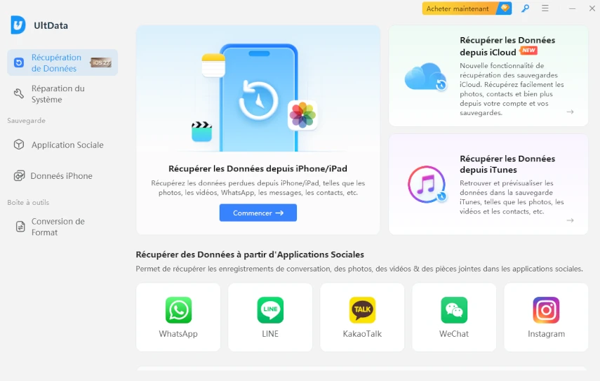 récupérer des données depuis iCloud - guide UltData