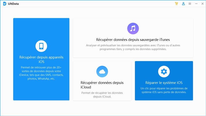 ultdata guide réparation système ios