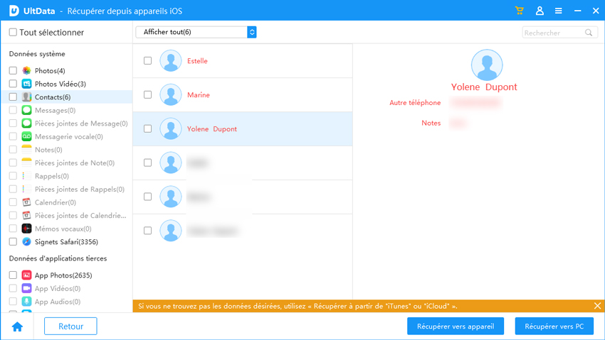 recuperer contact iphone