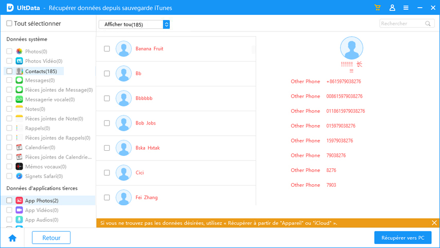 retrouver ses contacts iphone depuis sauvegarde itunes