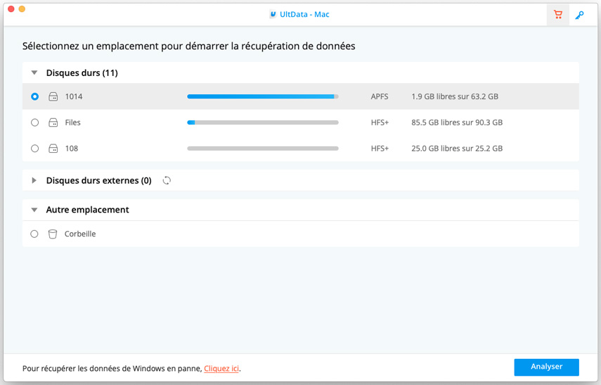 selectionner disque