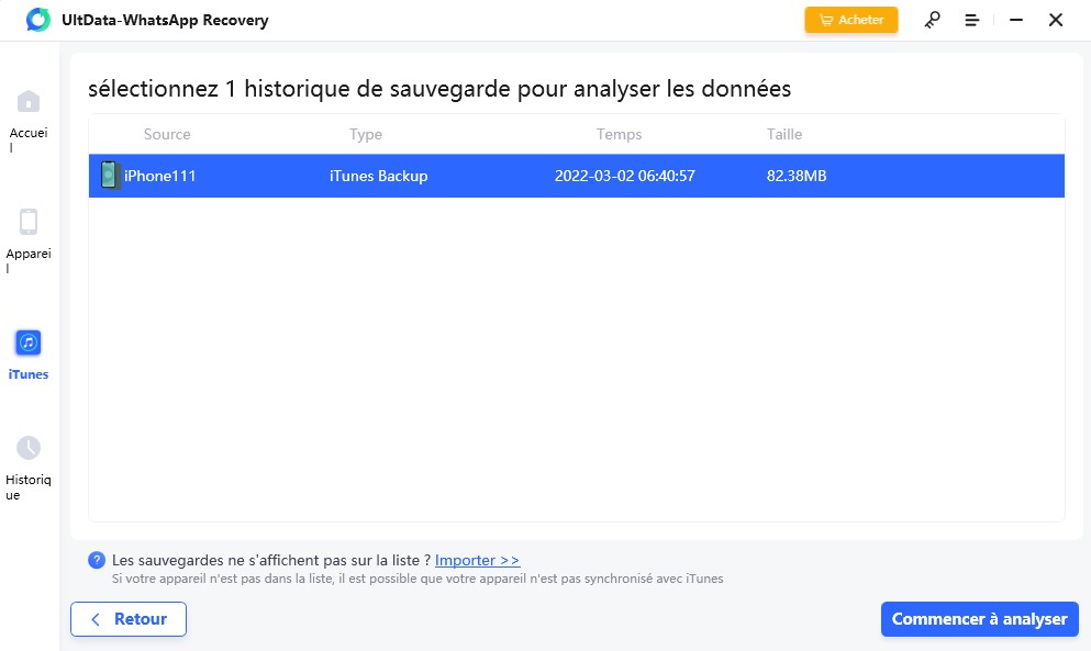whatsapp recuperer message supprimé depuis sauvegarde itunes