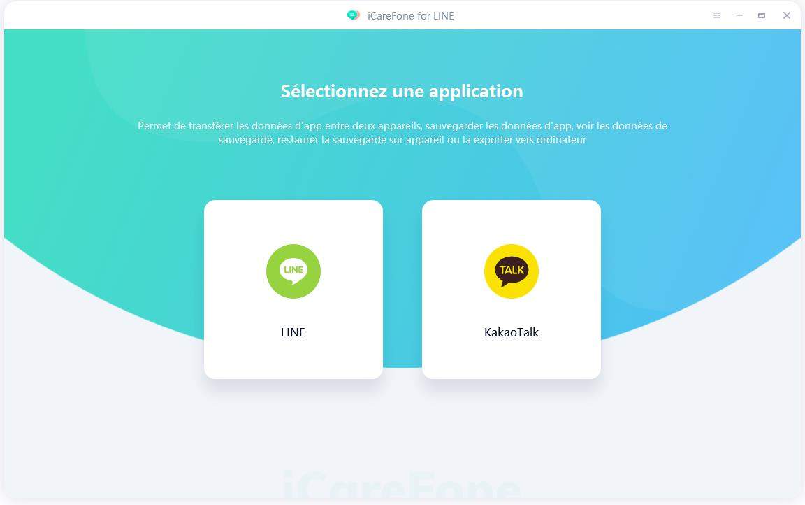 guide icarefone transfer guide - selectionnez line
