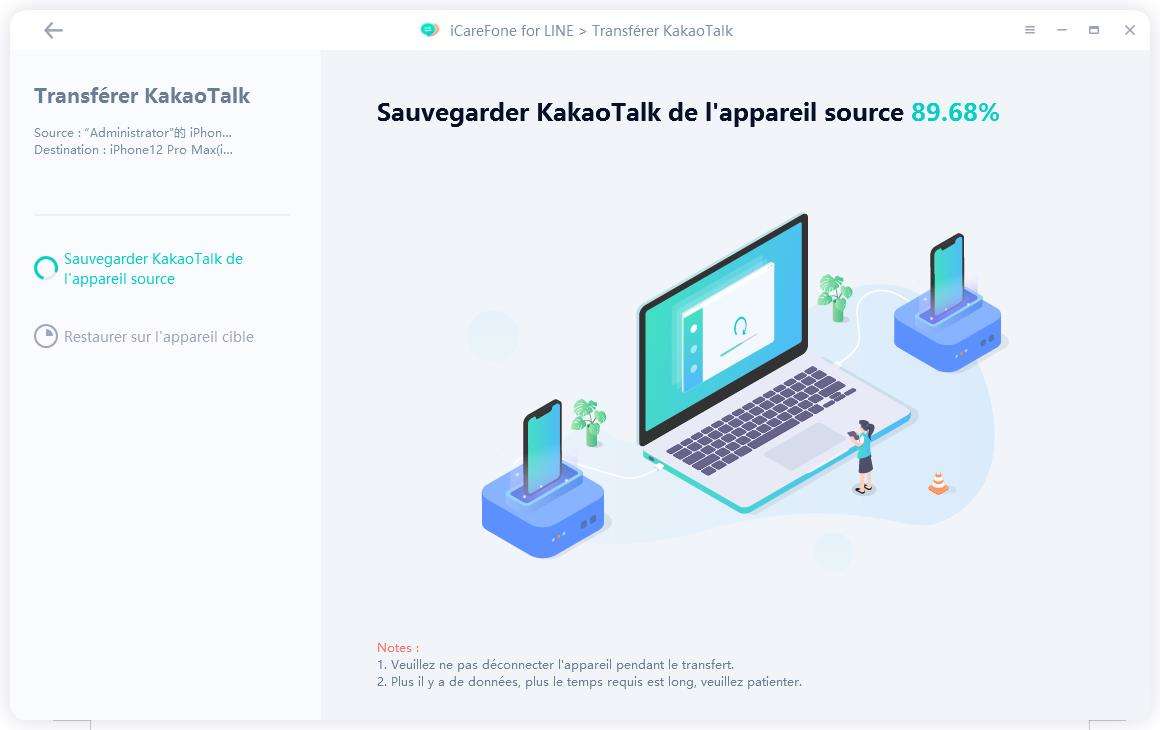 sauvegarder KakaoTalk d'iPhone à iPhone