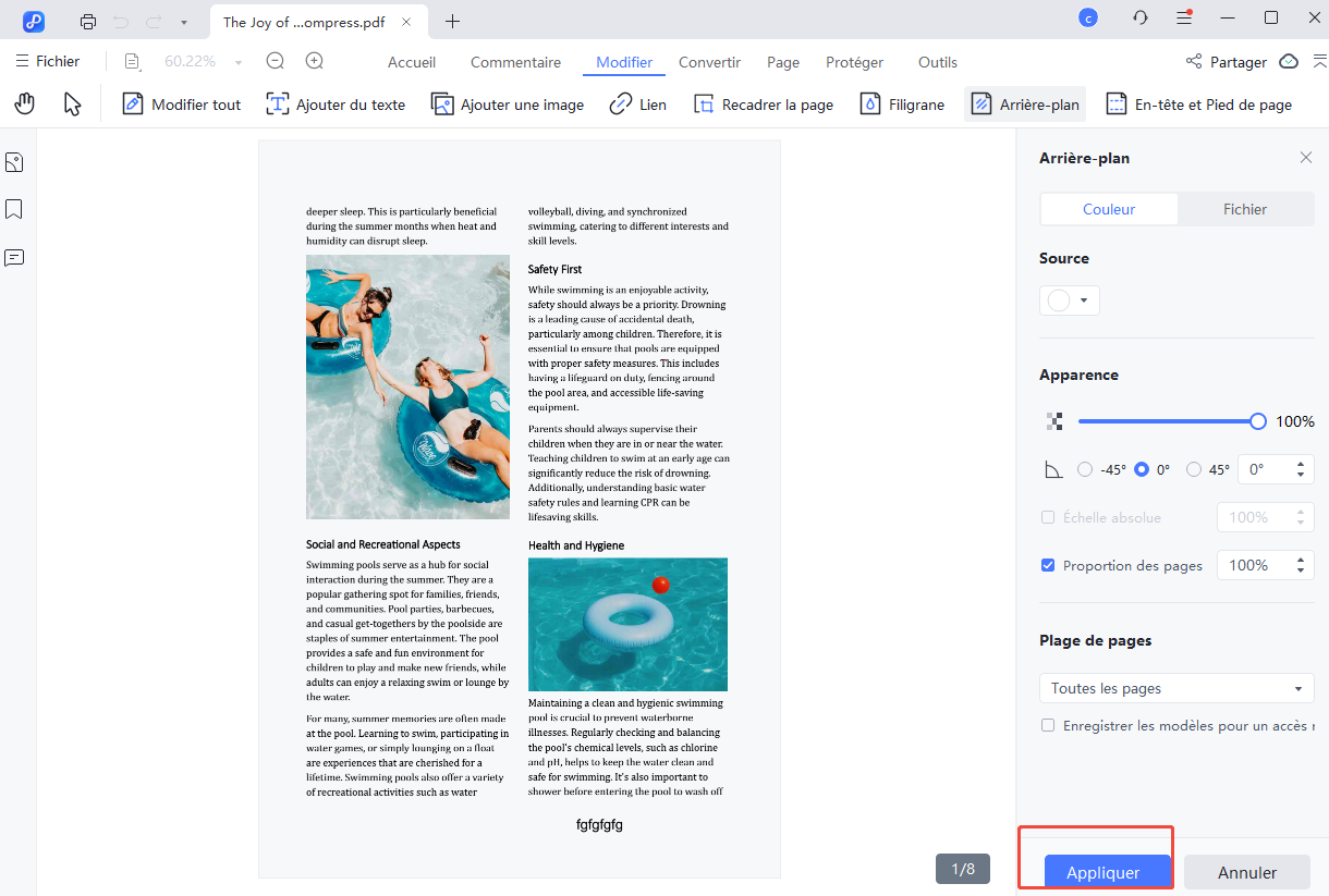 apply background to pdf