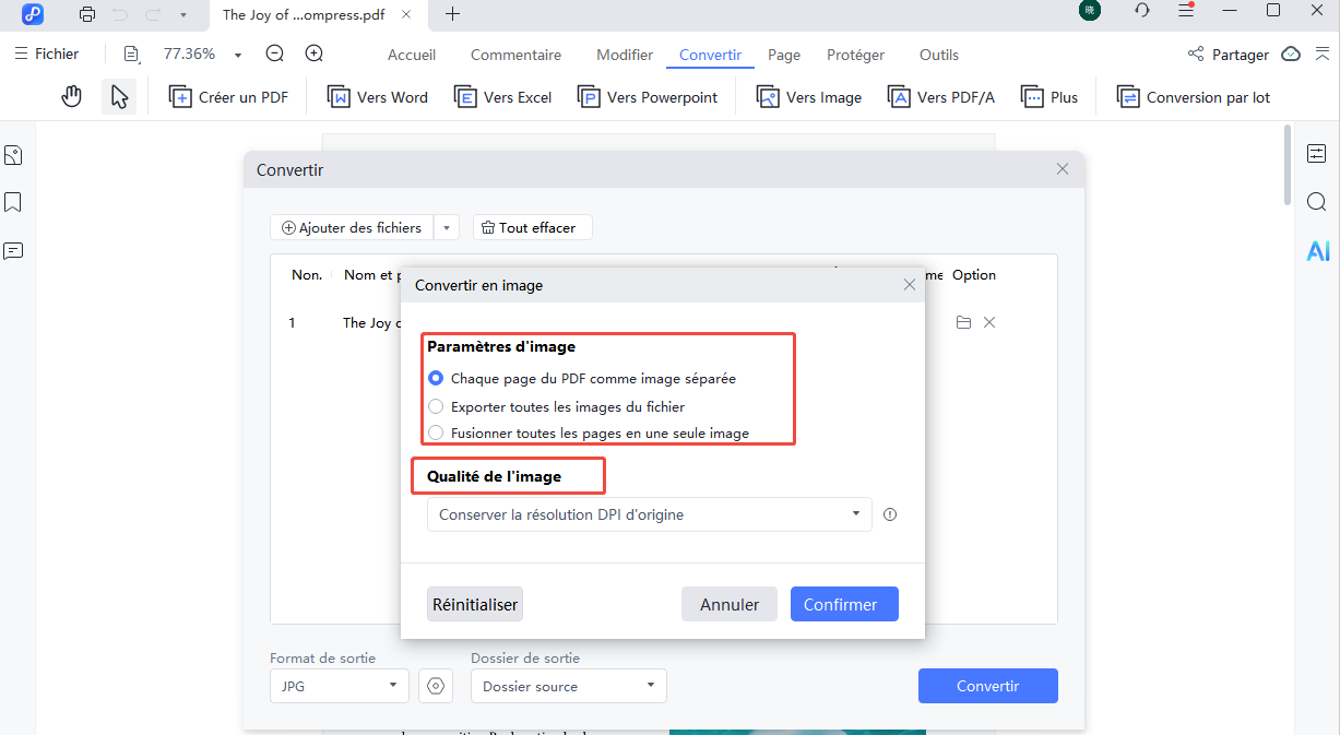 convert to image settings