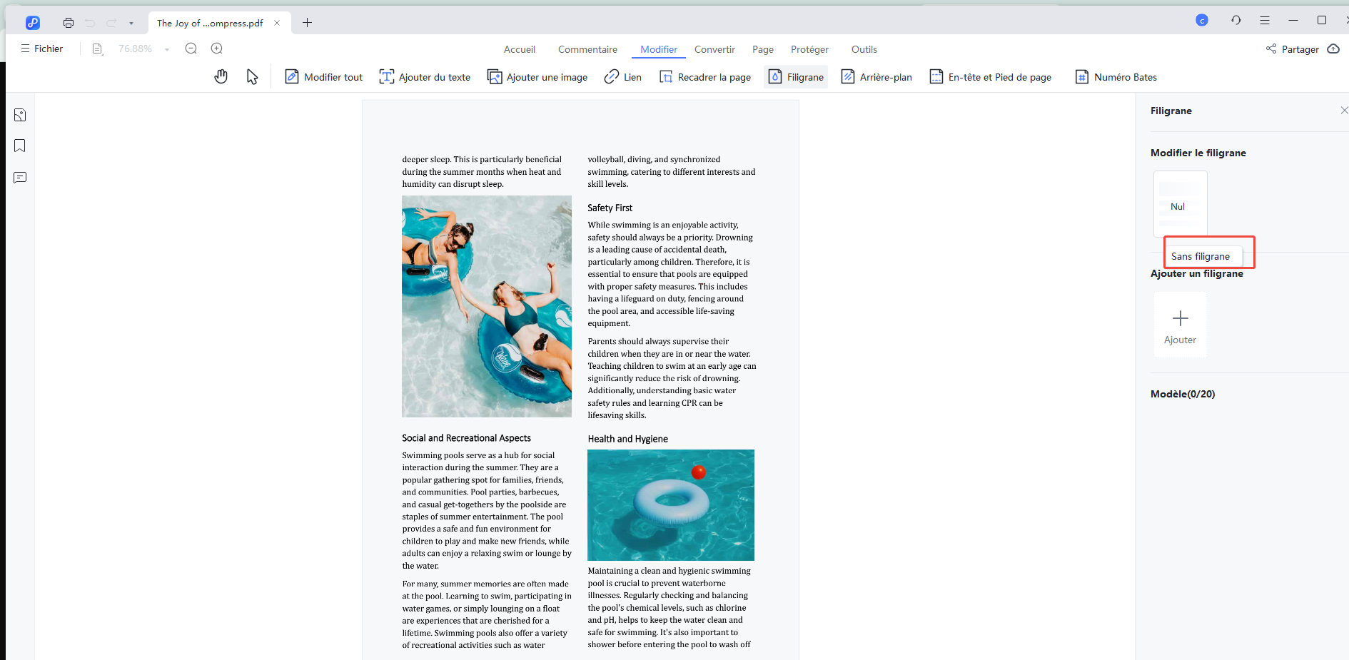 edit current watermark