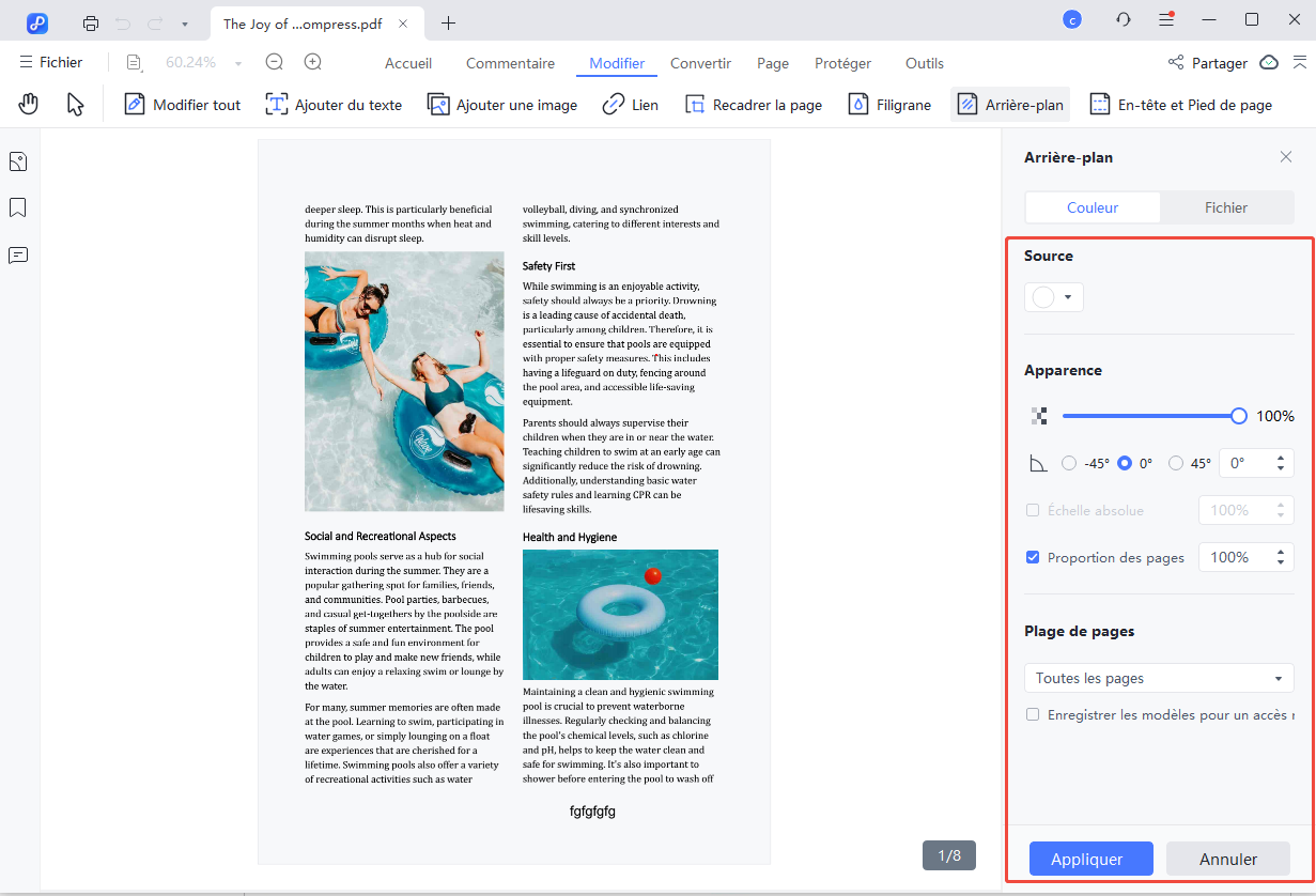 edit existing background settings