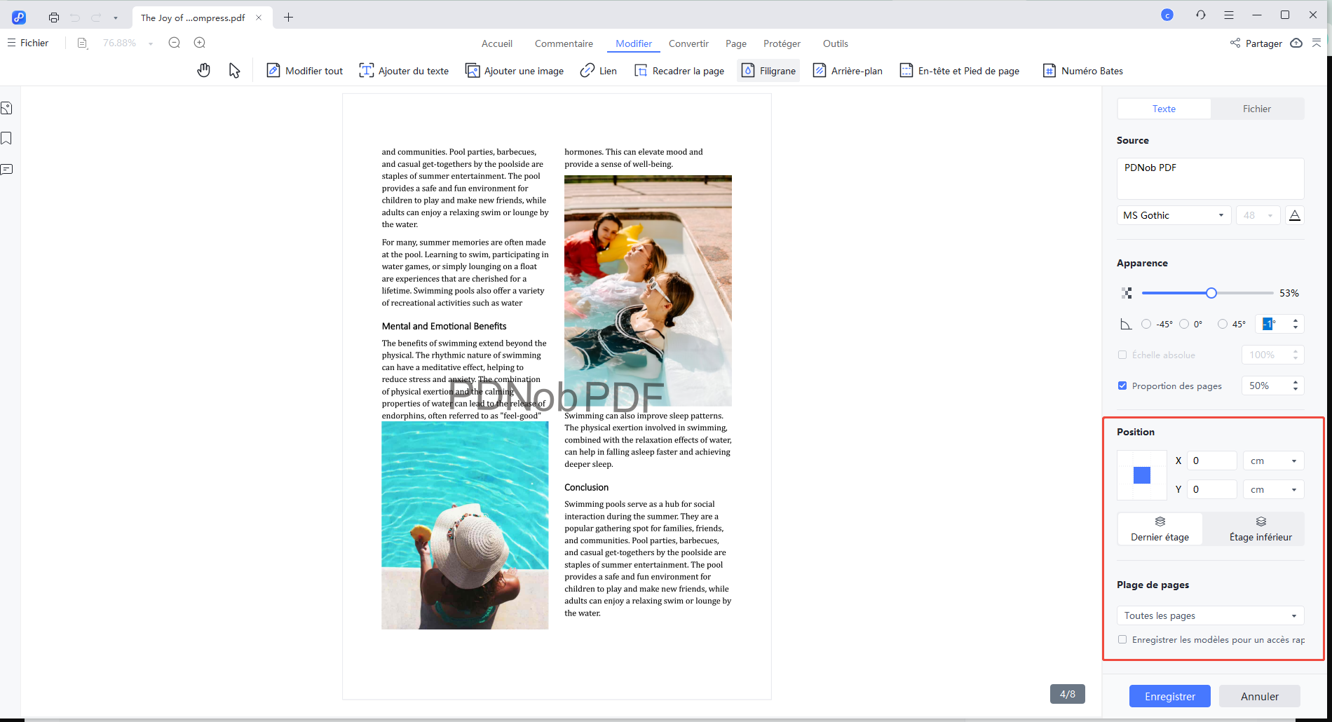 edit watermark position