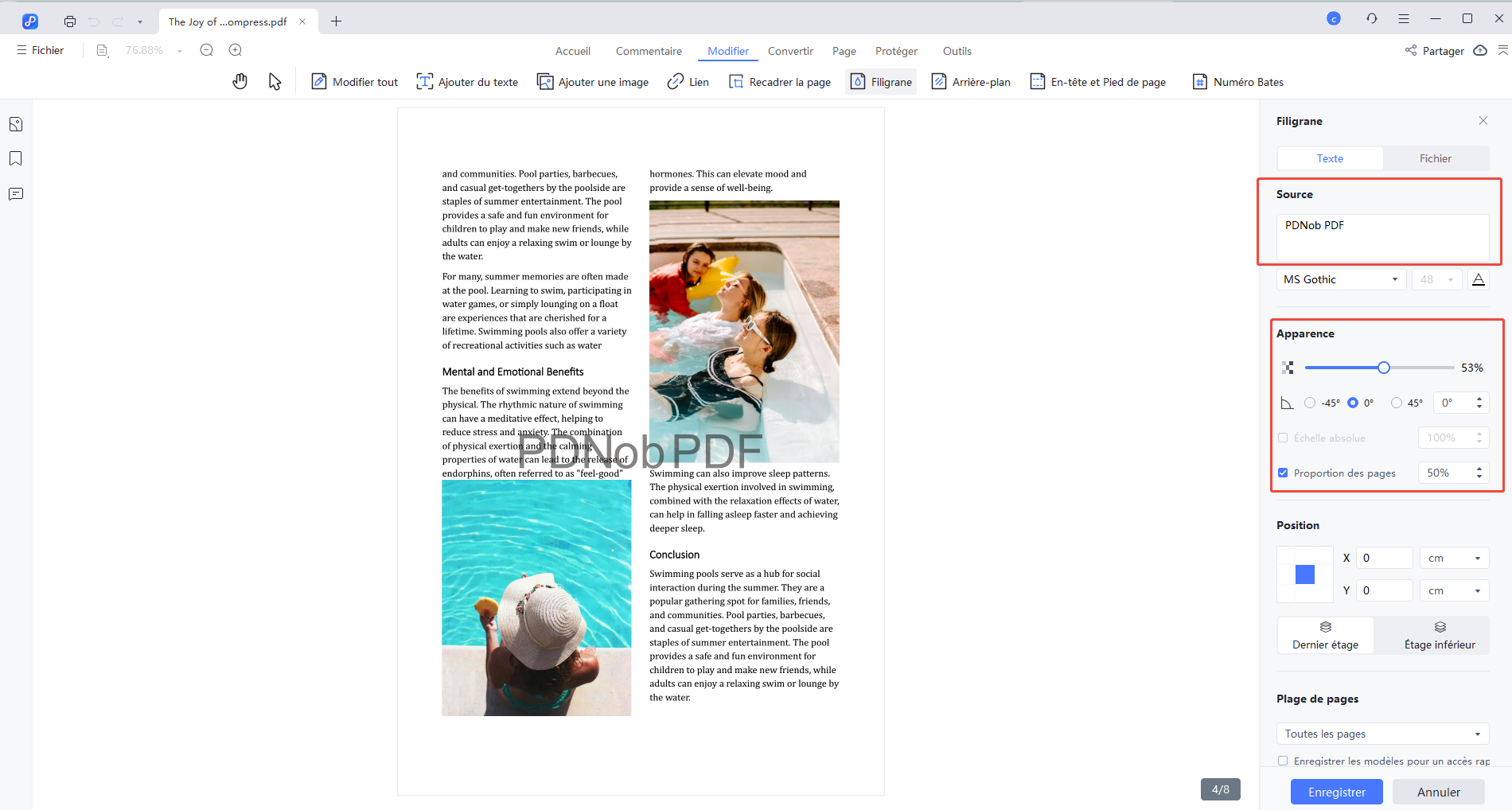 edit watermark settings