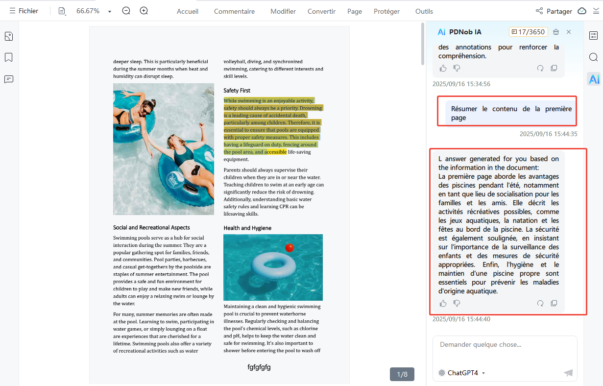 summarize specific pages