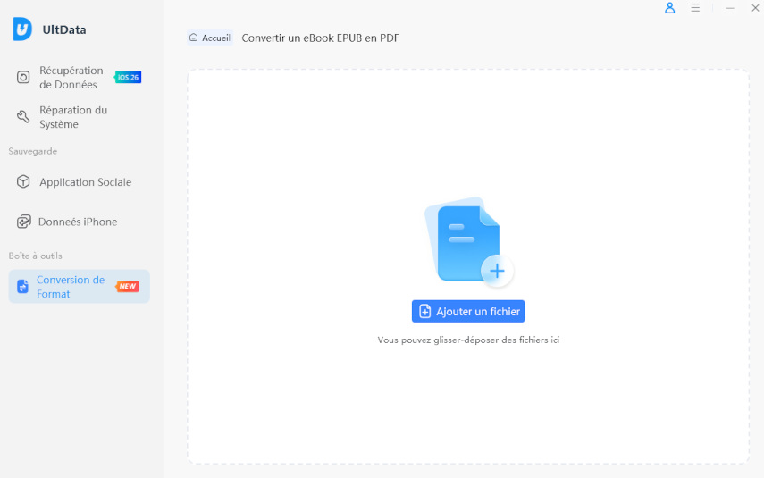 ajouter epub à convertir