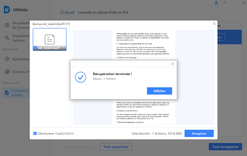 prévisualiser et enregistrer fichiers pdf