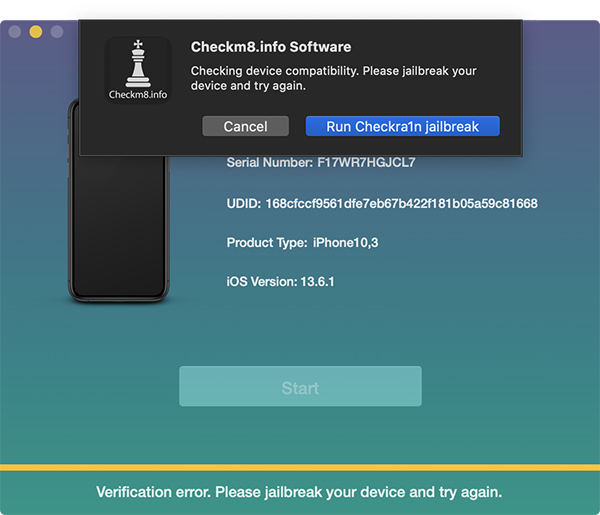 jailbreak de l'appareil avec l'exploit checkm8