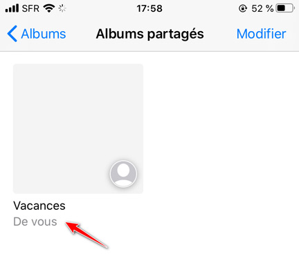 album photo partage icloud