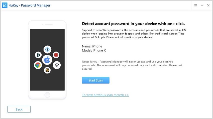 lancer le scan - 4ukey password manager