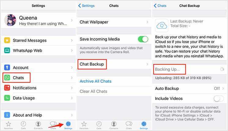 sauvegarde whatsapp automatique