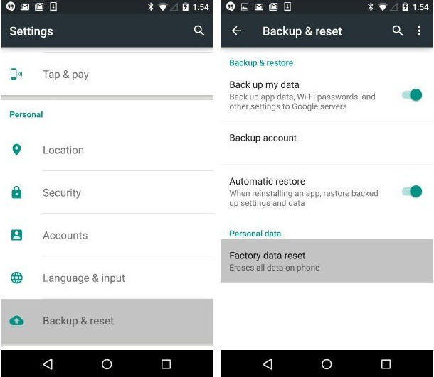 réinitialisation samsung a50