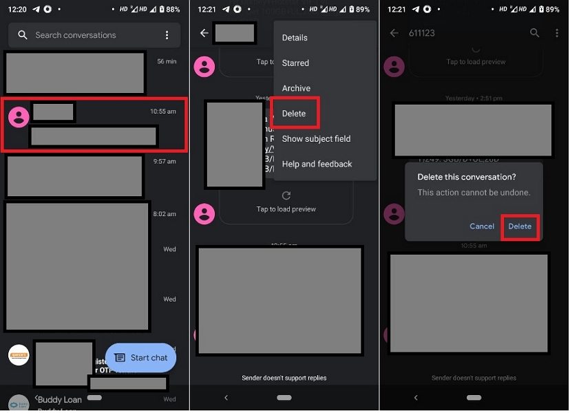 Je ne reçois plus les SMS de certains contacts sur Android/Samsung