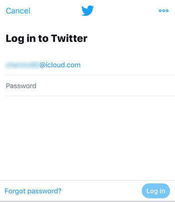 reinitialiser mot de passe twittre