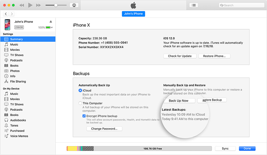 sauvegarder iphone via itunes