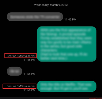 envoyé en tant que sms via serveur