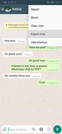 exporter conversation whatsapp au format pdf