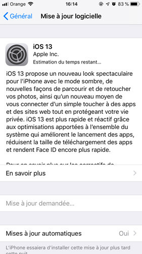 maj ios bloque