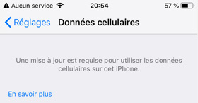 mise a jour données cellulaires iphone