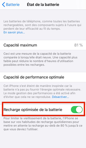 depuis la mise a jour ios 13 ma batterie se decharge vite
