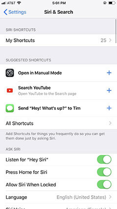 raccourcis siri