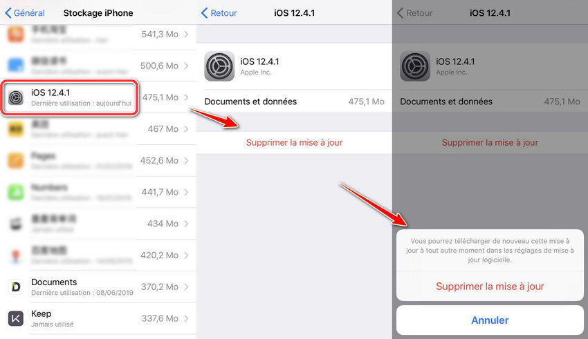 comment annuler mise a jour ios 18